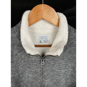 Lucky Brand Sherpa Lined Full Zip Jacket Men’s L Gray